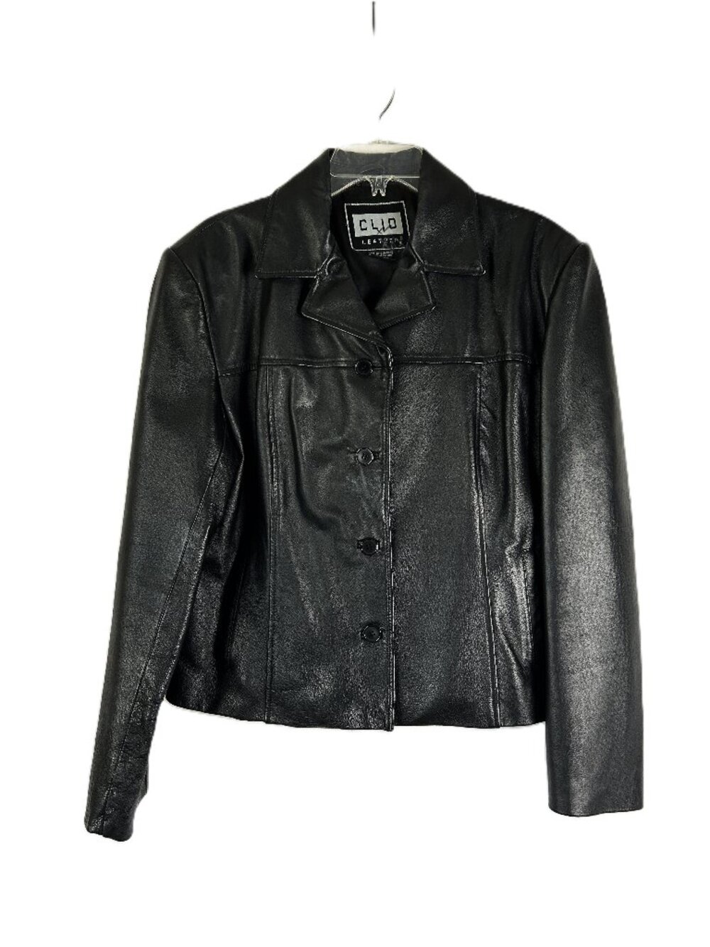 Clio Leather Blazer Style Jacket Black L